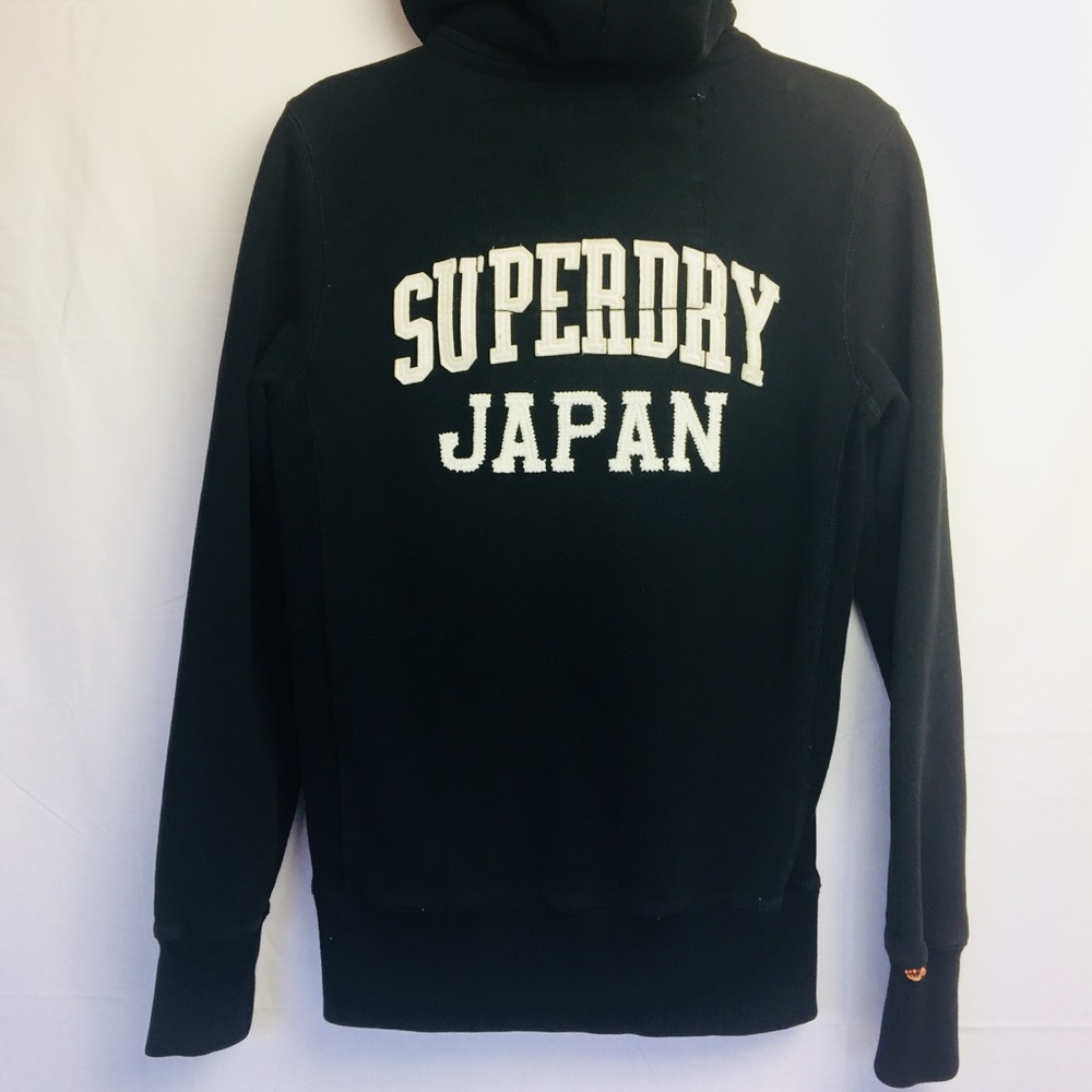 SUPERDRY JAPAN ZIP JACKET W/ HOOD|| BLACK || SMALL